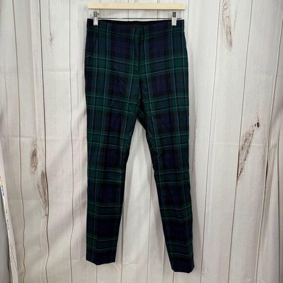 Burberry Women’s 2 Tartan Plaid Wool Pants New Authentic